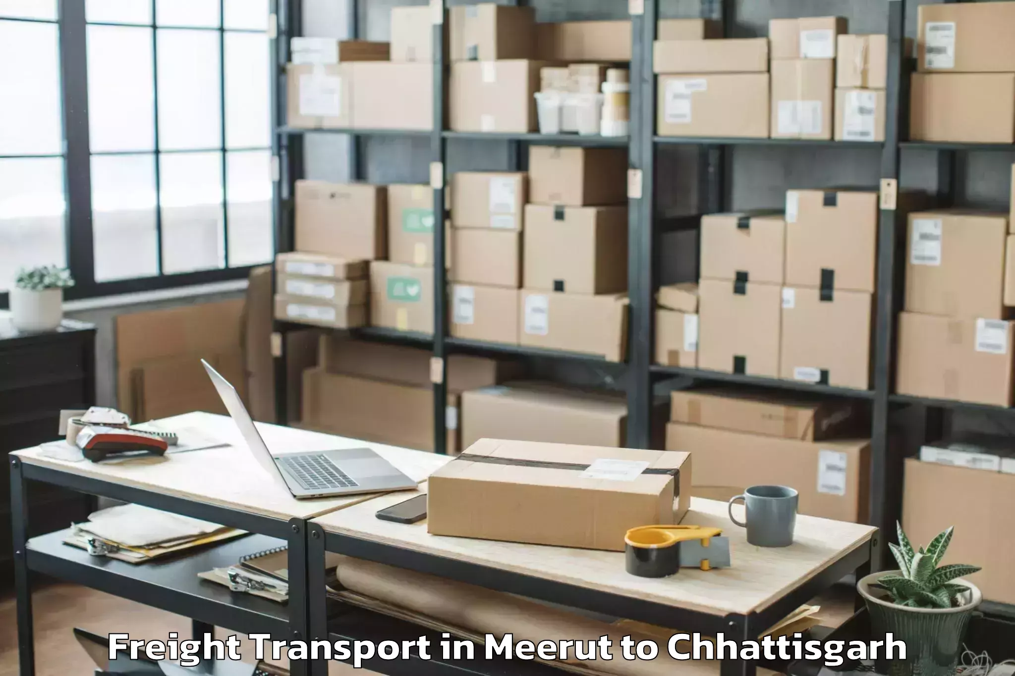 Reliable Meerut to Icfai University Raipur Durg Freight Transport